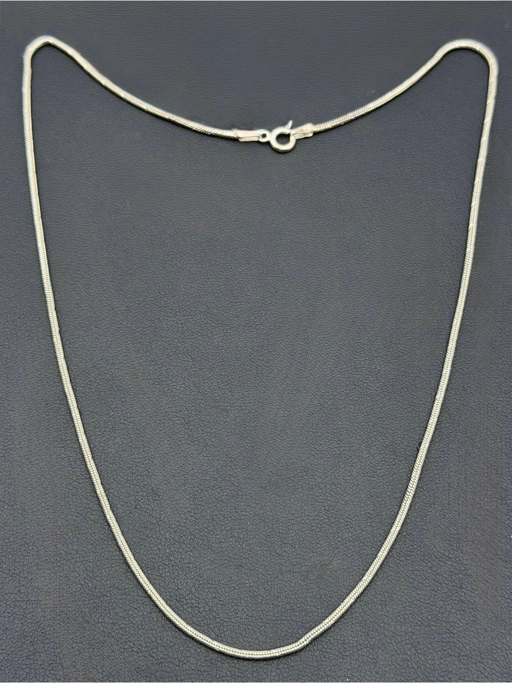 Vintage Italy 925 Sterling Silver Solid Snake Link Chain Necklace 18” 2mm
